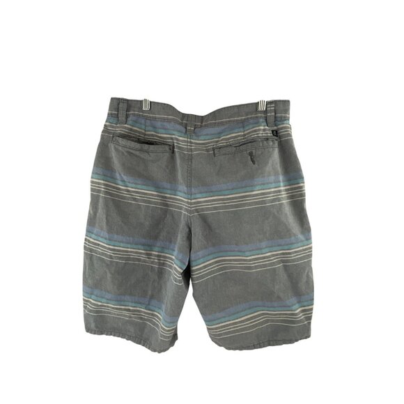 Tony Hawk Mens Striped Casual Shorts Size 30 Gray Blue Cotton Streetwear Summer - Picture 5 of 8